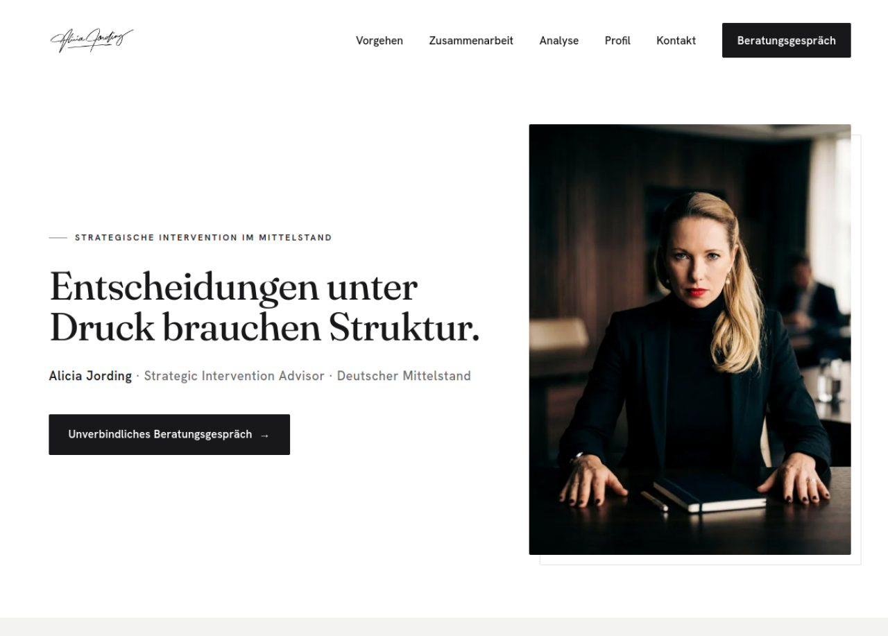 Screenshot der Website aliciajording.com