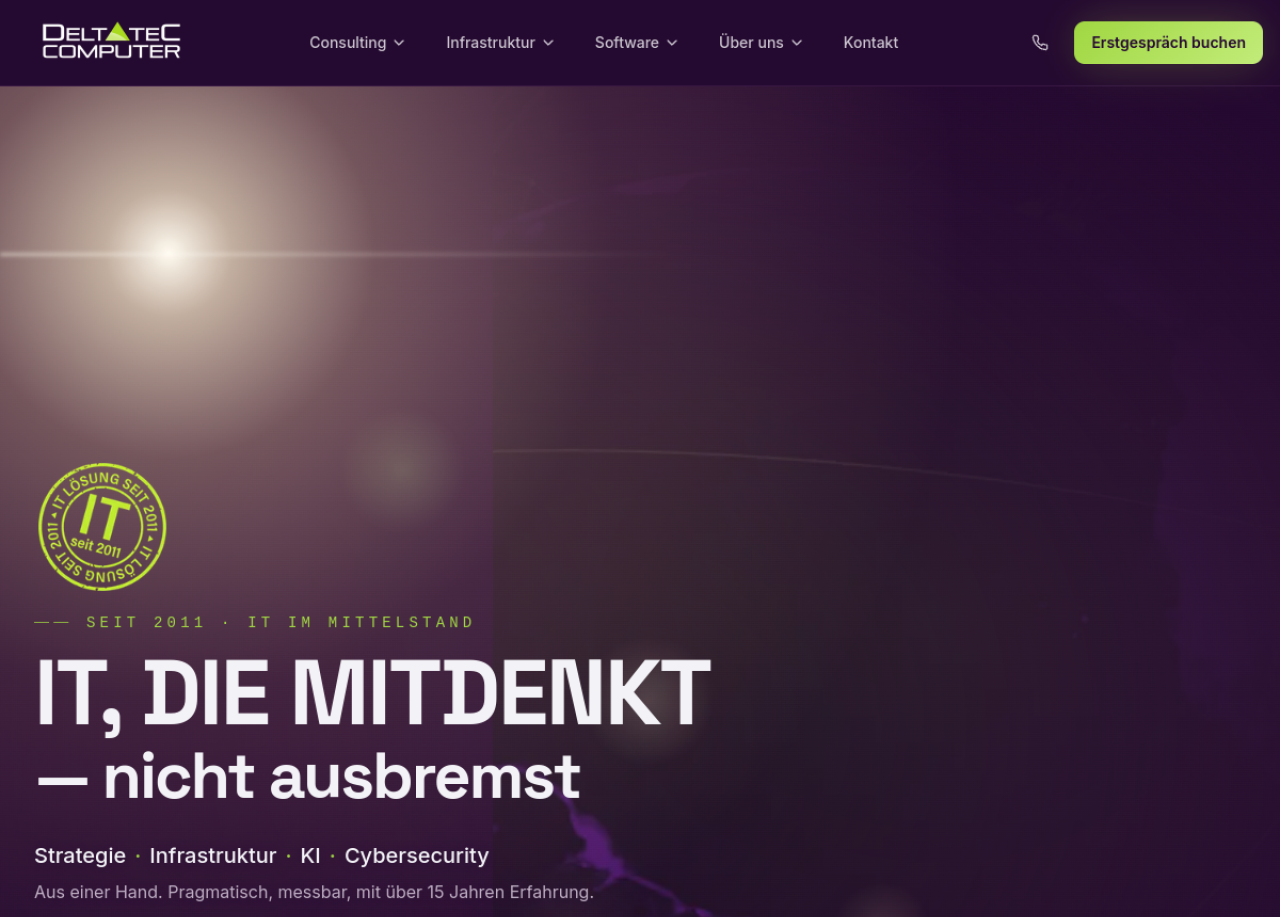 Screenshot der Website deltatec-computer.de